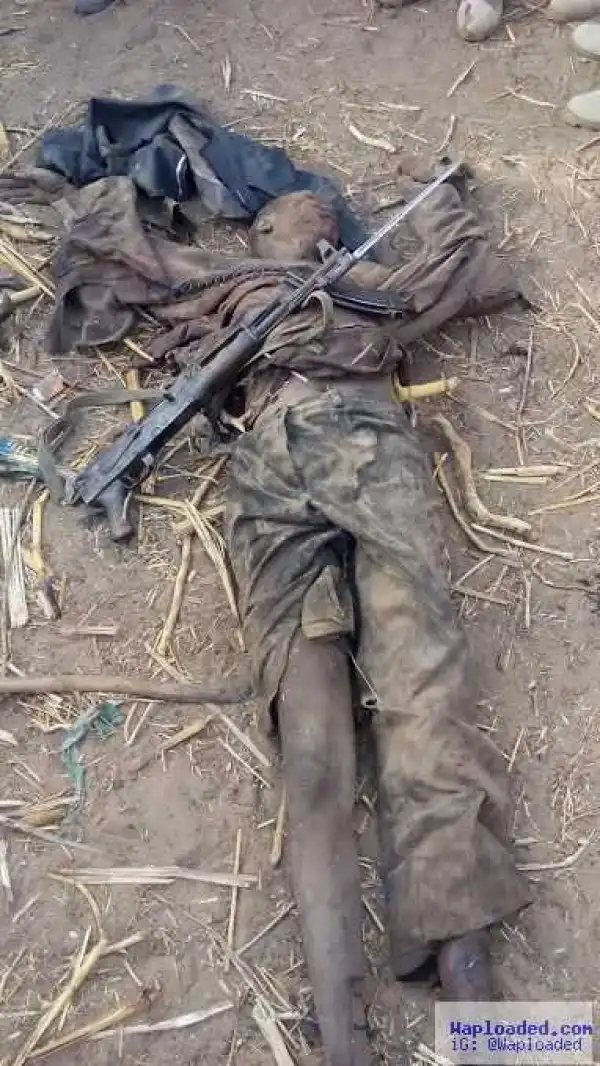 See Corpses Of Boko Haram Terrorists & Weapons Recovered By Soldiers (Photos)